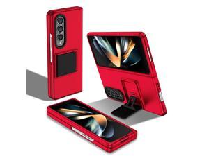 Fashion Case with Stander Shockproof Case For Samsung Galaxy Z Fold 4 5G for Samsung Z Fold 4 for z Fold4 Red