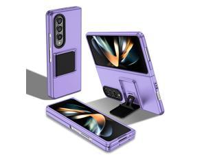 Fashion Case with Stander Shockproof Case For Samsung Galaxy Z Fold 4 5G for Samsung Z Fold 4 for z Fold4 Purple
