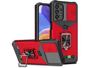 New Fashion Case with Holder Stander Shockproof Case For Galaxy A23 5G For Samsung A23 Red