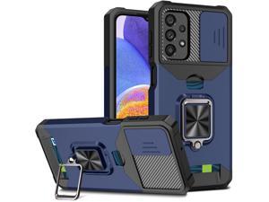 New Fashion Case with Holder Stander Shockproof Case For Galaxy A23 5G For Samsung A23 Blue