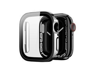 Protective Case PC Cover Bumper Plated Cases Case Compatible with For apple Watch Series 7 8 45mm Black