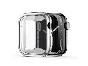 TPU Soft Protective Cover Bumper Plated Cases Case Compatible with For apple Watch series SE 456 44MM Silver