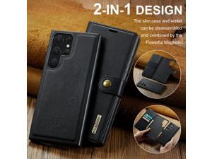 Fashion Case Detachable Case with Card holder Case For Samsung Galaxy S23 Ultra Case For Samsung S23 Ultra Black