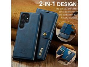 Fashion Case Detachable Case with Card holder Case For Samsung Galaxy S23 Ultra Case For Samsung S23 Ultra Blue