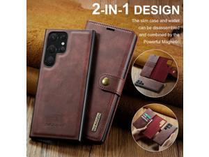 Fashion Case Detachable Case with Card holder Case For Samsung Galaxy S23 Ultra Case For Samsung S23 Ultra Red