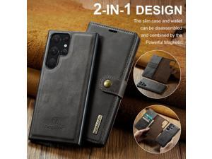 Fashion Case Detachable Case with Card holder Case For Samsung Galaxy S23 Ultra Case For Samsung S23 Ultra Gray