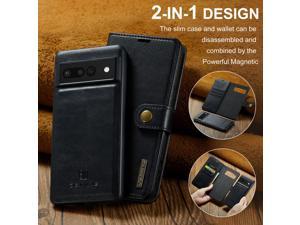 Fashion Case Detachable Case with Card holder Case For Pixel 7 Pro Case For Google Pixel 7 Pro Black