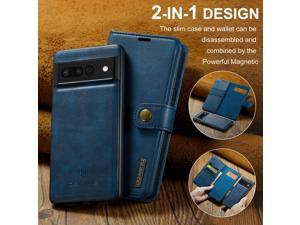 Fashion Case Detachable Case with Card holder Case For Pixel 7 Pro Case For Google Pixel 7 Pro Blue