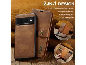 Fashion Case Detachable Case with Card holder Case For Pixel 7 Pro Case For Google Pixel 7 Pro Brown