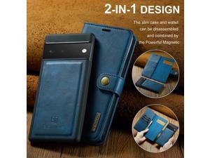 Fashion Case Detachable Case with Card holder Case For Pixel 6 Pro Case For Google Pixel 6 Pro Blue