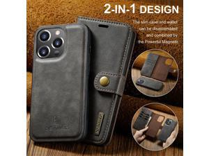 Fashion Case Detachable Case with Card holder Case For iPhone 13 Pro Max 67inch Gray