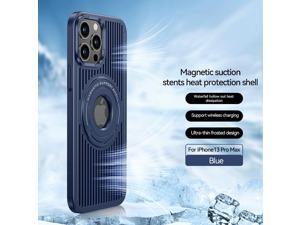 Fashion Case Magnetic Case with stander Wireless Charging Case For iPhone 13 Pro Max 67inch Blue