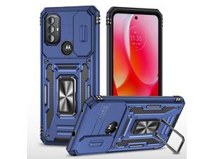 Fashion Case with Holder Stander Shockproof Case For Moto G Play 2023 Case For Motorola g play 2023 Blue