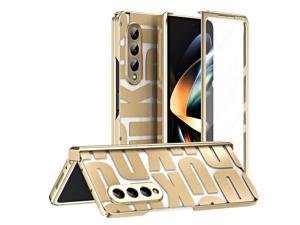 NEW Fashion Case Shockproof Case For Samsung Galaxy Z Fold 4 case for Samsung Z Fold 4 z fold4 Gold