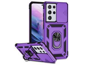 Case with Holder Stander Shockproof Case For Samsung Galaxy S21 Ultra 5G Purple
