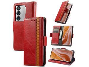 Fashion Flip Case with holder Cover Shockproof Case For ZTE Axon 40 Ultra 5G Red