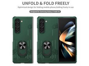 NEW Fashion Case with Stander Case For Samsung Galaxy Z Fold 5 for Samsung Galaxy Z Fold5 Green