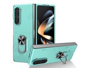 NEW Fashion Case with Stander Case For Samsung Galaxy Z Fold 5 for Samsung Galaxy Z Fold5 Light Blue