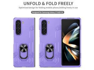 NEW Fashion Case with Stander Case For Samsung Galaxy Z Fold 5 for Samsung Galaxy Z Fold5 Purple