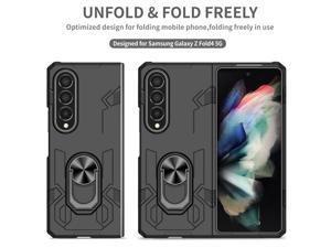 NEW Fashion Case with Stander Case For Samsung Galaxy Z Fold 4 for Samsung Galaxy Z Fold4 Black