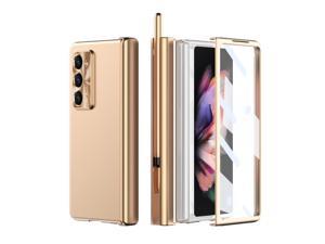 NEW Fashion Case with holder Case For Samsung Galaxy Z Fold 5 for Samsung Galaxy Z Fold5 Gold