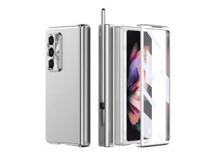 NEW Fashion Case with holder Case For Samsung Galaxy Z Fold 5 for Samsung Galaxy Z Fold5 Silver
