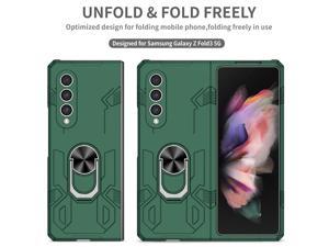 NEW Fashion Case with Stander Case For Samsung Galaxy Z Fold 3 for Samsung Galaxy Z Fold3 Green