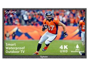 SYLVOX Deck Series 55'' Outdoor TV, Smart TV with Bluetooth, Wifi, Dual Speakers, 4K LED Waterproof Television for Outside, Ultra-Thin High Resolution, Suitable for Porch, Patio, Pool, Balcony, Yard