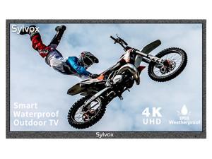 SYLVOX Deck Series 43'' Outdoor TV, Smart TV with Bluetooth, Wifi, Dual Speakers, 4K LED Waterproof Television for Outside, Ultra-Thin High Resolution, Suitable for Porch, Patio, Pool, Balcony, Yard