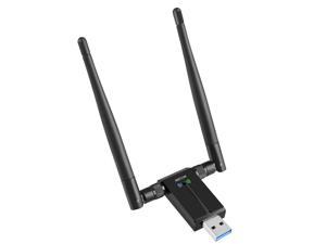 1200Mbps USB Wifi Adapter, High P Wireless AC1200 Dual Band Wifi USB 3.0 Lan Card, 2.4GHz/300Mbps 5GHz/867Mbps, 802.11 ac/a/b/g/n, High Gain Dual 2 X 5dBi Antennas Network dongle for Windows & MAC