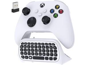 Controller Keyboard for Xbox Series X S for Xbox One One S Wireless Bluetooth Gaming Chatpad Keypad with USB Receiver Builtin Speaker  35mm Audio Jack for Xbox Series X S One One S White