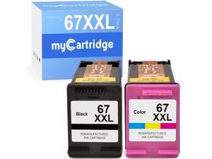 myCartridge 67XL Ink Cartridges Replacement for 67 Ink Cartridges to Envy 6055 6052 6058 6075 DeskJet 2755 2752 1255 Envy Pro 6455 6452 6458 Printer Black and Color 2Pack