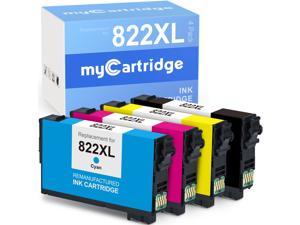 myCartridge 822XL Ink Cartridge for Epson Ink 822 T822 T822XL Compatible with Epson Workforce Pro WF-3820 WF-3823 WF-4820 WF-4830 WF-4833 WF-4834 Printer (Black Cyan Magenta Yellow, 4-Pack)