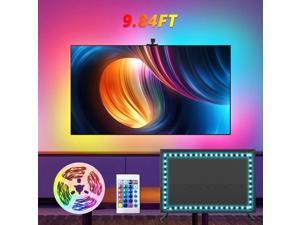 ONDTA 9.8ft TV Backlight Strip, LED Strip Lights for 50-75 inch TV, Gaming Lights, USB LED Light Strip with IR Control, Monitor Game Room Home Movie Theater Decor