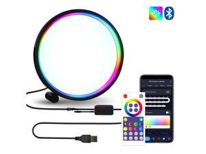 ONDTA RGB Smart Table Lamp, USB powered App Control Dimmable Bedside Lamp,Scene mode and Music Sync Color Changing Ring Desk Lamp, Night lights Ambient Lighting  for Bedroom, Living Room, Gaming Room