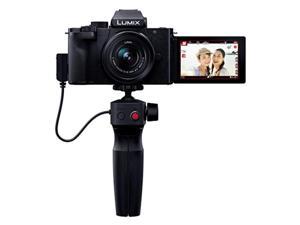 Panasonic mirrorless single-lens camera Luminix G100V standard zoom lens kit tripod grip attached black DC-G100V-K