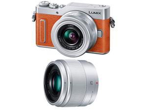 Panasonic mirrorless single-lens camera luminous GF10 double lens kit standard zoom lens / single focus lens with orange DC-GF10W-D