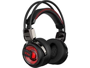 XPG PRECOG Gaming Headset High Reso Headphones 7.1ch Virtual Surround Compatible Noise Canceling Microphone 3.5mm USB C Audio Control Box Included Black / Red
