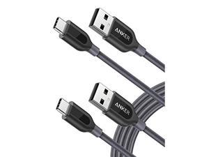 Set of 2 Anker PowerLine USBC  USBA 20 Cable 18mx 2 Gray Compatible with Galaxy S10  S10  S9  S9 S8  S8 MacBook Xperia XZ and other Android devices USBC devices