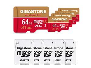  Gigastone Micro SD Card 64GB Micro SD Card A1 4K U3 95MB  S Nintendo Switch Operation confirmed 5 pieces SD XC micro sd card with mini storage case Full HD 4K video