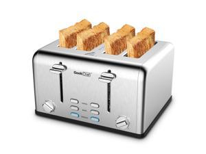 Elite Gourmet 4 Slice Toaster ECT-3100# Long Slot, Reheat, 6 Toast