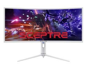 SCEPTRE-Nebula White 34" UltraWide 1000R Curved Gaming Monitor 3440 x 1440 up to 165Hz 1ms 99% sRGB Ambient Light Sensor, HDR1000 Height Adjustable