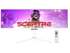 Sceptre IPS 43.8 inch Ultra Wide 32:9 LED Monitor 3840x1080 up to 120Hz DisplayPort HDMI USB Type-C HDR600 AMD FreeSync Premium Build-in Speakers and Remote, Nebula Series White