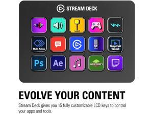 Elgato Stream Deck MK.2 – Studio Controller, 15 Macro Keys, Trigger Actions in apps and Software Like OBS, Twitch, ?YouTube and More, Works with Mac and PC