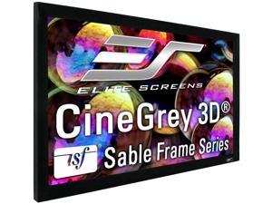 Elite Screens Ceiling and Ambient Light Rejecting Fixed Frame Projector Screen Sable Frame CineGrey 3D, 100-inch Diagonal 16:9 for Home Theater, Movie and Office Presentations