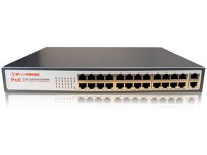 HDView 24 Port POE Switch, 400W Power, 2 Gigabit uplink Ports and