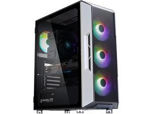 Zalman NEO ATX Computer Case Mesh Front Panel, Magnetic Swing-Open Tempered Glass Side Panel, 4X RGB 120mm Fans Pre-Installed, Tool-Less Mid Tower for Gaming or Office Work