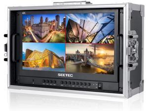 156 Inch Live Streaming Carryon Broadcast Director Monitor with 4 HDMI Input Output Quad Split Display for ATEM Mini Video Switcher Mixer Pro Studio Television Production