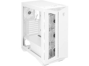 MSI MPG GUNGNIR 110R White Premium Mid-Tower PC Gaming Case  Tempered Glass Side Panel  RGB 120mm Fan  Liquid Cooling Support up to 420mm Radiator x 1  Cable Management System