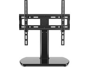 Universal Swivel TV Stand Base Table Top TV Stand Replacement for 27 32 37 39 40 43 49 50 55 Inch LCD LED Plasma Flat Screens up to 88 lbs Height Adjustable Pedestal TV Mount with Tempered Glass Base